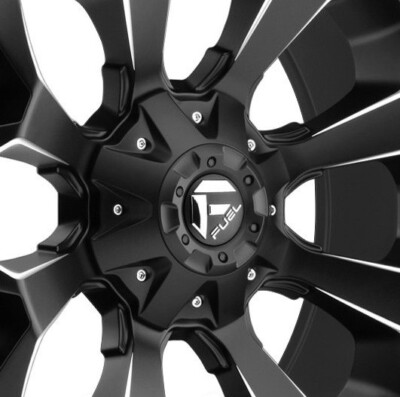 MATTE BLACK MILLED FUEL ASSAULT D546 WHEELS 20X9 6X139.7