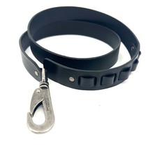 SAINT LAURENT YSL Belt Mens Size 105 / 42 Black Hook Latch Leather Grunge NEW