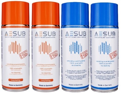 4x AESUB - 2x Blue + 2x Orange  - Scanning Spray - sublimierend - pigmentfrei