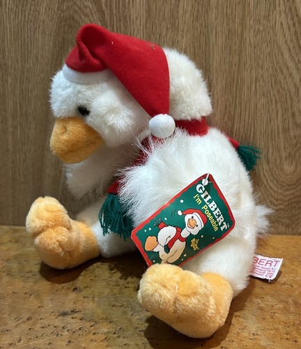 Russ Berrie GILBERT GANS MIT ROTEM SCHAL WEIHNACHTSMANNMÜTZE Plüsch STOFFTIER WEIHNACHTEN - Bild 3 von 7