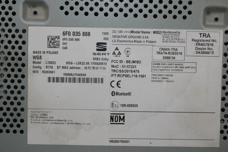 SEAT IBIZA KJ Radio Bluetooth SD Touch 6F0035888 online kaufen | eBay 