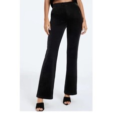 Good American Velvet Black Wide Leg Trouser Pants