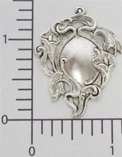 13034 - 2 Pc Calla Lily Victorian Jewelry Finding Matte Silver Oxidized 