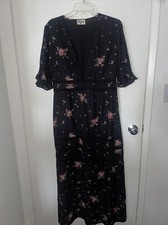 New Show Me Your Mumu Black Floral Tabitha Maxi Dress XL