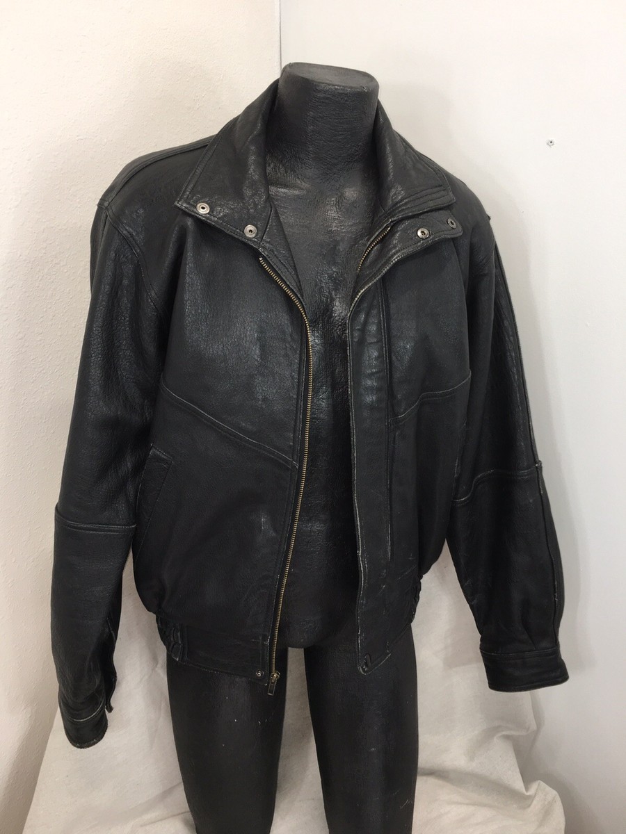 ジャケット・アウター 60s vintage leather flight jacket Vintage 60s/70s Brown Leather Aviator Bomber Jacket - Size 46