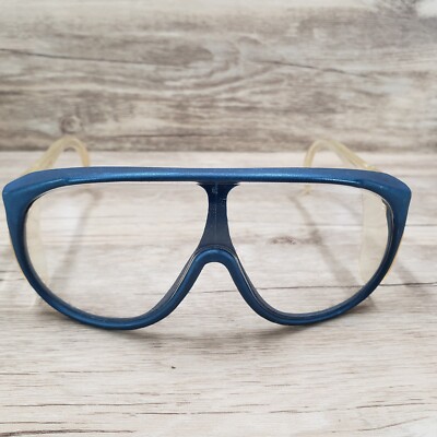 Vintage American Optical Safety Glasses Blue Clear Aviator Frames