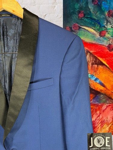 Joseph Abboud Tuxedo 36S 27x29 Royal Cobalt Blue Tux Black Tie Suit - Picture 4 of 16