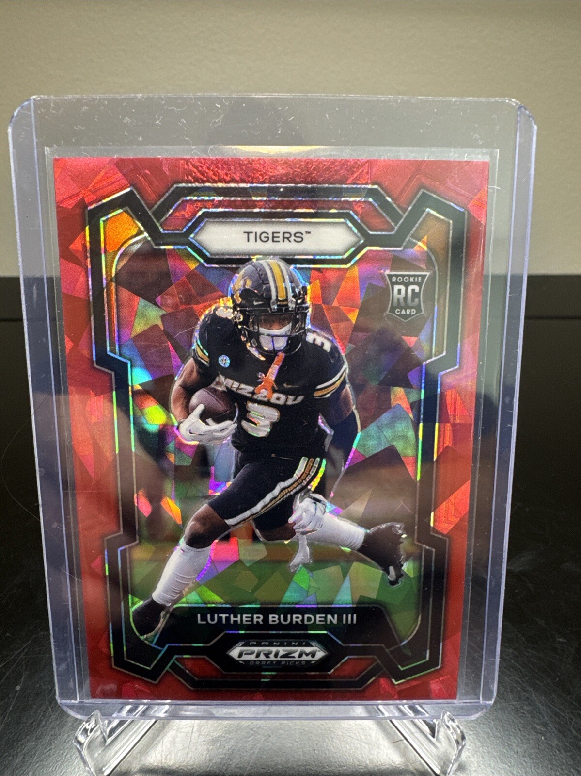 Luther Burden III 2024 Panini Prizm Draft Picks Red Cracked Ice Prizm RC # 198