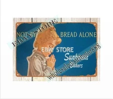 1976 Sunbeam Bread metal tin sign contemporary kitchen metal wall art