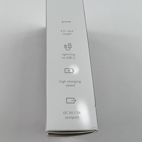 Câble tressé Heyday 6' LTNG vers USB-C pour iPhone gris sarcelle or flocon - Photo 2/2