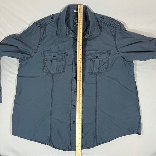 Old Navy Jacket Steel Gray 2XL Fitted Lightweight Pockets Windbreaker Black Snap - Picture 8 of 11
