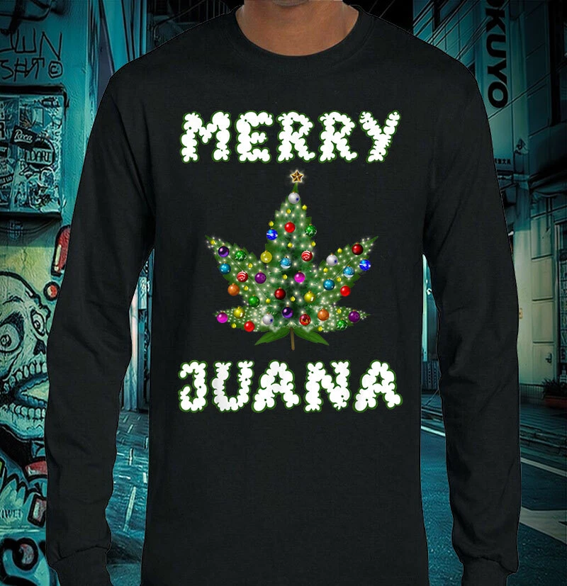 Marijuana Christmas Tree Sweatshirt Pot Weed Leaf THC Gift Tee eBay