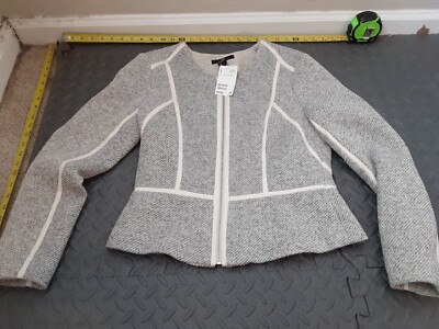 hm blazer womens us 12 gray full zip NWT *More in Store* #S78