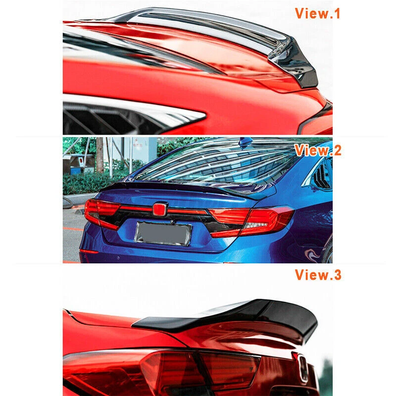 FOR HONDA ACCORD 2018-2022 JDM CARBON STYLE DUCKBILL REAR TRUNK SPOILER WING LIP Foto 3 de 4