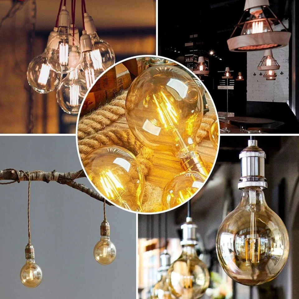 Diodesy 4PK LED G25 Filament Light Bulb All Dimmer 5W 40W E26 2200K 450LM CRI90 - Image 4 of 4