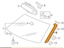 AUDI RS5 Convertible 8F Front Right A-Pillar Trim 8F0853266E1L1 NEW GENUINE