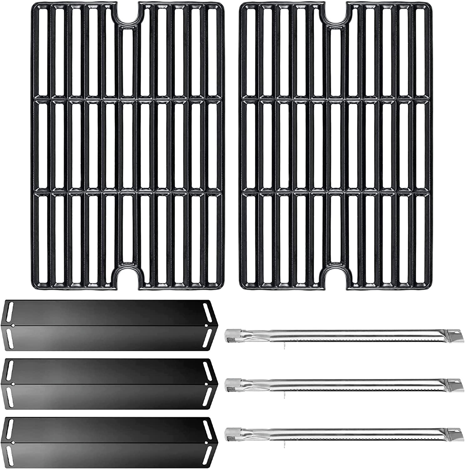 Grill Cooking Grates Heat Plates Burner Replacement Kit for 