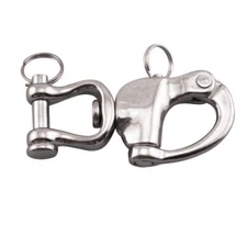 2-3/4" Jaw Swivel Snap Shackle 316 Stainless Steel for Sailboat Halyard 2PCS