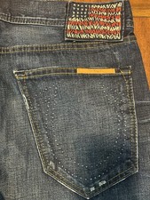 True Religion Blake 36×32 Selvedge Denim Button Fly FLAG LABEL JEANS USA MADE
