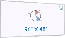 Magnetic Dry Erase Board 96 x 48 inches, Maxtek 4" x 8" Whiteboard for Wall, Lar
