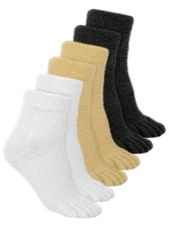 3 Pairs Women Fuzzy Toe Socks Womens Soft Fuzzy Plush Warm Fluffy Winter Home...