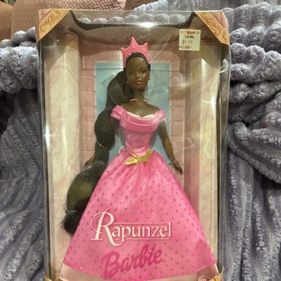 Mattel Rapunzel Barbie Fashion Doll Dark Complexion Straight Hair Original Pack 