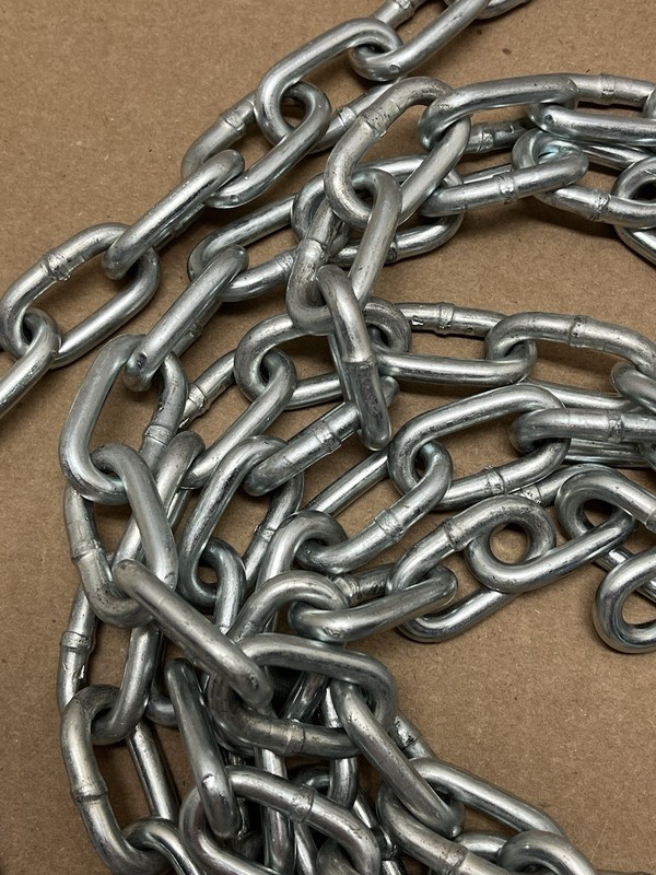 12’ Long General Purpose Steel Utility Chain. Zinc Plated. Link Diameter 1.25”