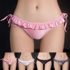 Damen sexy Seidig glänzende Unterwäsche Höschen glänzend Satin Slip Dessous