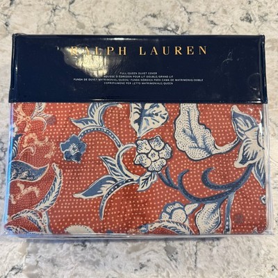 Ralph Lauren Duvet Cover Full Queen Orange Mirabelle Floral