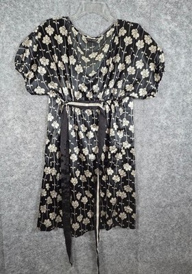 Zara Basic Shift Dress Short Sleeve Mini Length  Black Women's Size L Office