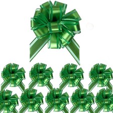 10 PCS Green 4 Inch Small Pull Bows Gift Wrapping Basket Wedding Party Decor