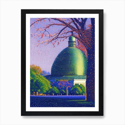 Arlington, City Us Pointillismus Kunst Gerahmtes Wandbild Poster Leinwanddruck Bild