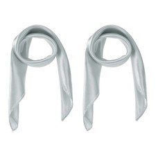2Pcs Satin Neck Square Scarf Solid Color Silk...