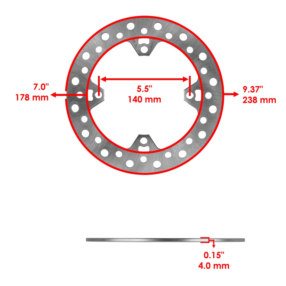 Juego de discos de freno delanteros y traseros con pastillas sinterizadas para Honda CRF250R CRF250X 2004-2007 Foto 4 de 4