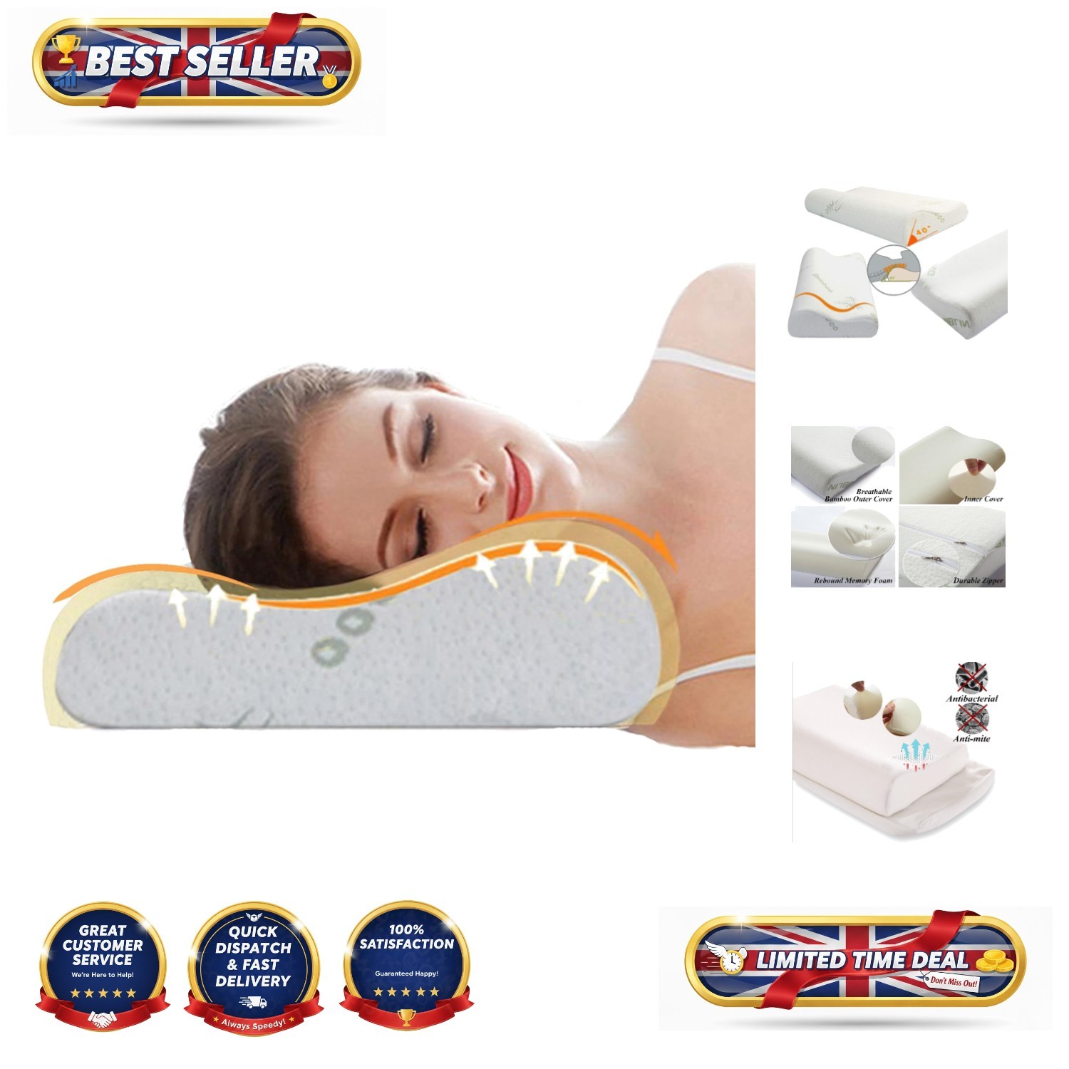 2026 Cervical Orthopedic Memory Foam Pillow for Deep Sleep & Pain Relief
