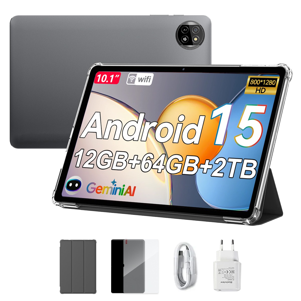 Blackview 10.1インチタブレット Android 15 128GB Blackview Tab 20 WiFi Android 15 Tablet 10.1 Inch 12GB+64GB+2TB