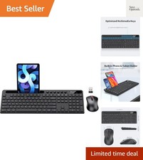 Wireless Keyboard and Mouse Combo, 2.4G Ergonomic Wireless Computer Keyboard ...