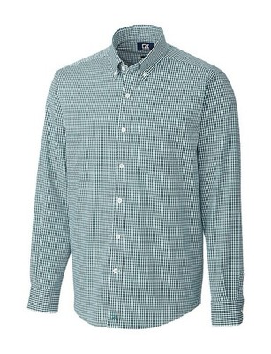 NEW Cutter & Buck Men's L/S Anchor Gingham - MCW00183 - Seaweed - Large NWT