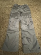 Lands End Youth Size 16 Grow A Longs Ski Snowboard Snow Pants Gray Insulated