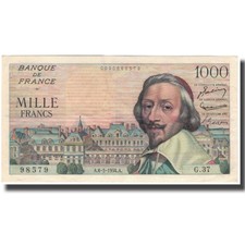 [#632733] France, 1000 Francs, Richelieu, 1954, 1954-05-06, UNC, Fayette:42.5