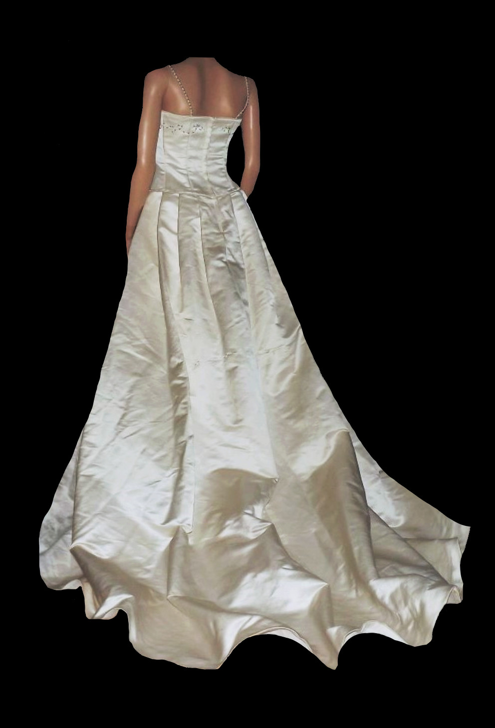 Ivory SILK Wedding Dress Swarovski Crystal Straps Bridal Gown ANGELINA COUTURE image 8