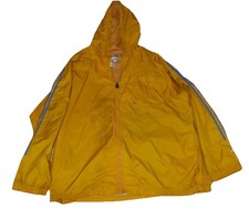 VTG 1980s RARE Gold Adidas Long Windbreaker Jacket Blue Stripes Trefoil Size XL