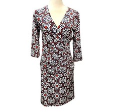 Tracy Negoshian Faux Wrap Geo Print Dress Sz Small