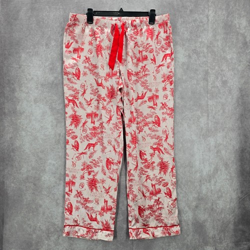 Victoria's Secret Pyjamahose rosa Blumen Animal Print Vintage Y2K Pullon L Large