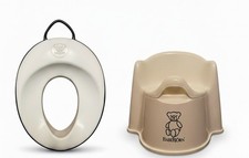 2 SET of BABYBJORN Toilet Trainer and Potty Chair, White/Gray