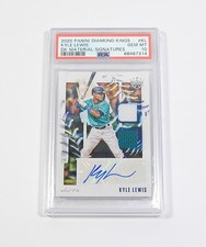 2020 Panini Diamond Kings DK Material Signatures Kyle Lewis RC Auto Relic PSA 10