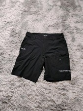 Huk Shorts Mens Size L Black Cargo Fishing Performance Stretch EUC