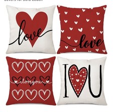 Valentine's Day Pillow Covers 18x18 Set of 4
