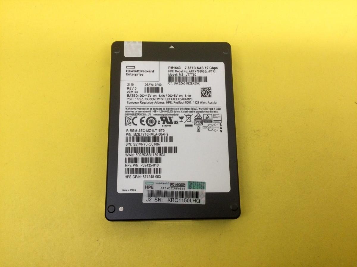 MZ-ILT7T60 Samsung PM1643 7.68TB SAS 12Gb/s 2.5
