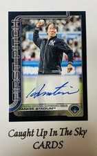 2025 Topps Update Hideki Matsui “First Pitch” Black On Card Auto #08/10 Color NY